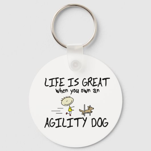 Het leven is een geweldige Agility Dog-Sleutelhang Sleutelhanger (Voorkant)
