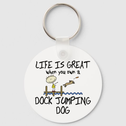 Het leven is een geweldige Dock Jumping Sleutelhan Sleutelhanger (Voorkant)