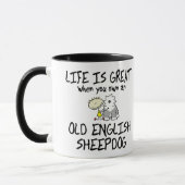 Het leven is een geweldige oude Engelse Sheepdog Mok (Links)