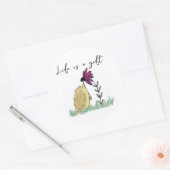 Het leven is een Gift Hedgehog en Coneflower Stick Ronde Sticker (Envelop)