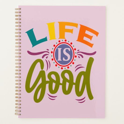 Het leven is een goede motiverende zin planner (Voorkant)