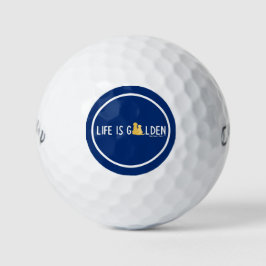 Het leven is een gouden golfset golfballen