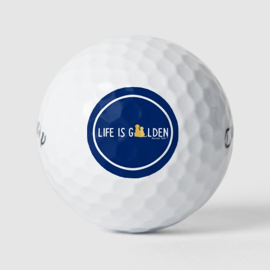 Het leven is een gouden golfset golfballen (Voorkant)