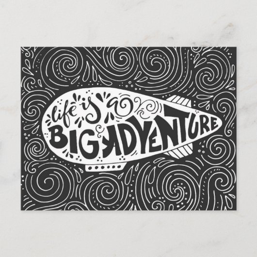Het leven is een groot avontuur briefkaart (Voorkant)