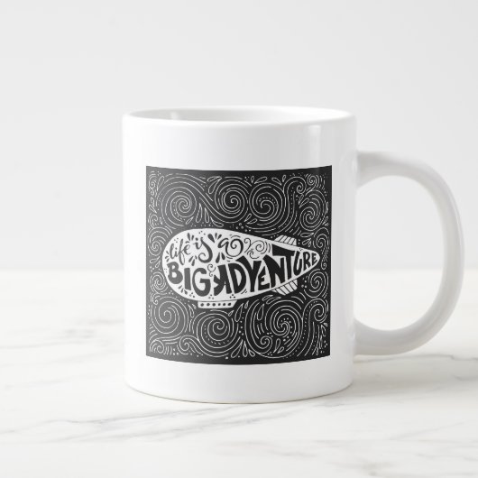 Het leven is een groot avontuur grote koffiekop (Rechts)