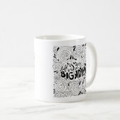 Het leven is een groot avontuur met de hand geschr koffiemok (Voorkant rechts)