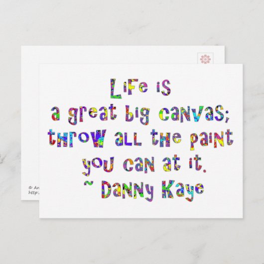 Het leven is een groot canvas briefkaart (Voorkant / Achterkant)