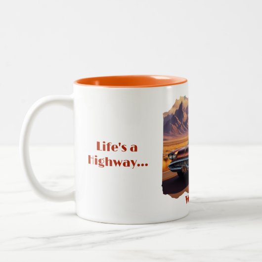 Het leven is een Highway Coffee Mok (Links)