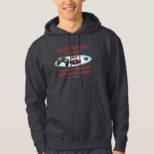 Het leven is een hobby tussen games hoodie (Voorkant)