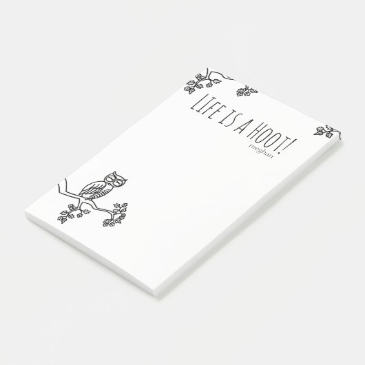 Het leven is een hoed! Schattige Uil Naam toevoege Post-it® Notes (Schuin)