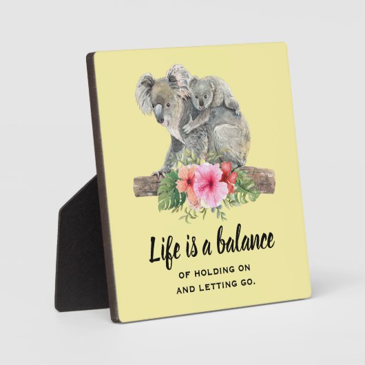 Het leven is een Inspirerend met Koala-Beren Fotoplaat (Voorkant)