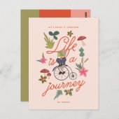 Het leven is een Journey Valentijn Holiday Card Briefkaart (Voorkant / Achterkant)