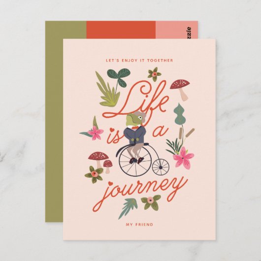 Het leven is een Journey Valentijn Holiday Card Briefkaart (Voorkant / Achterkant)