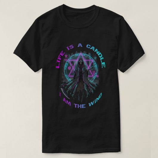 Het leven is een kaars, ik ben de wind t-shirt (Design voorkant)