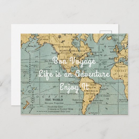 Het leven is een  Kaart van het Avontuur | Post Ca (Voorkant / Achterkant)