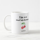Het leven is een kom met kersen | Schattige retros Koffiemok (Links)