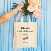 Het leven is een kom met kersen | Schattige retros Tote Bag