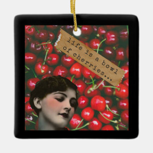 Het Leven Is Een Kom Vol Kersen Veranderde Kunst Keramisch Ornament