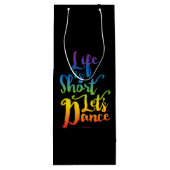 Het leven is een korte bliksemtas met wijnstokken wijn cadeautas (Achterkant)