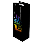 Het leven is een korte bliksemtas met wijnstokken wijn cadeautas (Voorkant Gekanteld)