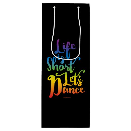 Het leven is een korte bliksemtas met wijnstokken wijn cadeautas (Voorkant)