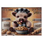 Het leven is een korte Koe snijplank (Voorkant)