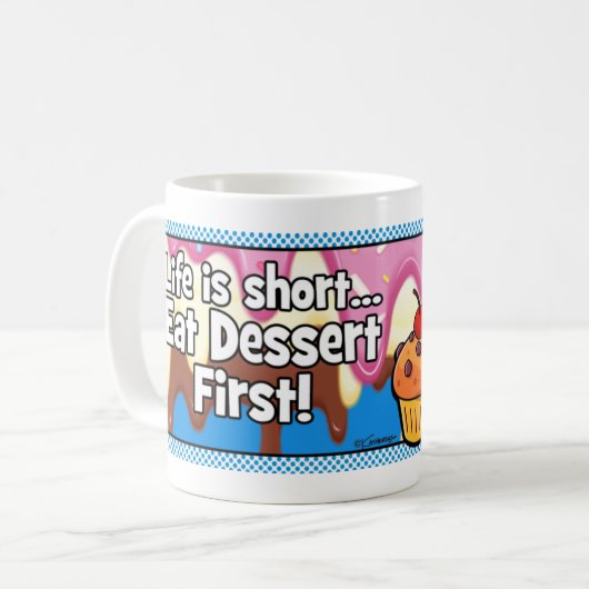 Het leven is een korte Mok (Voorkant links)