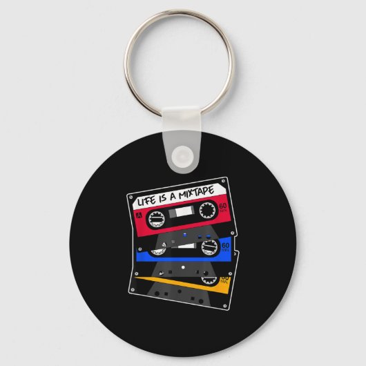 Het leven is een mixtape van old school cette tape sleutelhanger (Voorkant)
