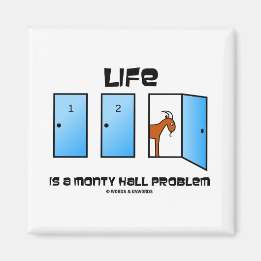 Het leven is een Monty Hall probleem (drie deuren) Magneet (Voorkant)