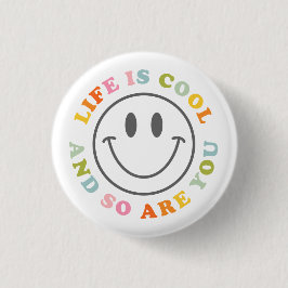 Het leven is een mooi glimlachend gezicht Emoji Ronde Button 3,2 Cm
