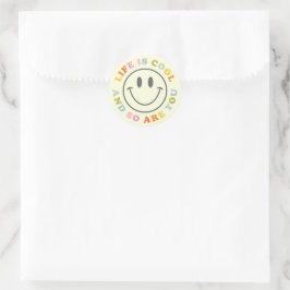 Het leven is een mooi glimlachend gezicht Emoji Ronde Sticker