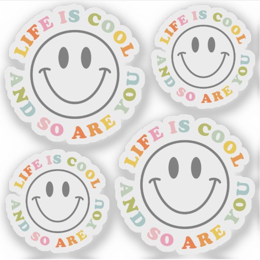 Het leven is een mooi glimlachend gezicht Emoji Sticker (Voorkant)