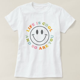 Het leven is een mooi glimlachend gezicht Emoji T-shirt