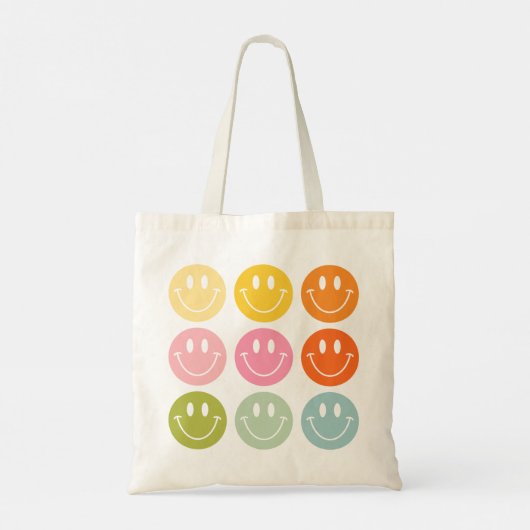 Het leven is een mooi glimlachend gezicht Emoji Tote Bag (Achterkant)