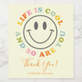 Het leven is een mooi glimlachend gezicht Emoji Wijn Etiket (Enkel label)