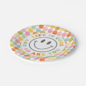 Het leven is een mooi glimlachend gezicht met Emoj Papieren Bordje (Gekanteld)