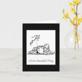 Het leven is een Mooi Wenskaart van het Ding Kaart (Gele Bloem)