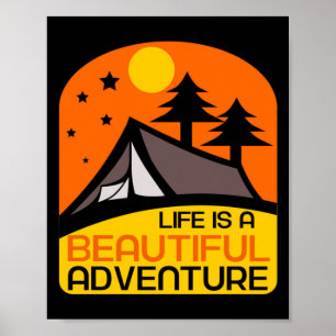 Het leven is een mooie avontuurcampagne poster