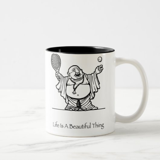 Het leven is een mooie Boeddha Coffee-Mok Tweekleurige Koffiemok (Rechts)