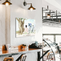 Het leven is een mooie fietsdoek Print