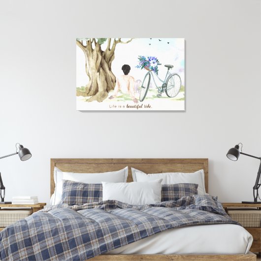 Het leven is een mooie fietsdoek Print (Insitu (Slaapkamer))