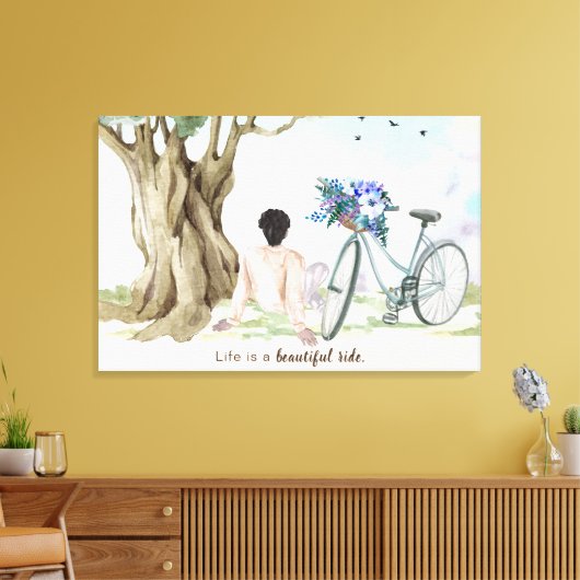 Het leven is een mooie fietsdoek Print (Insitu (Woonkamer))