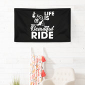 Het leven is een mooie fietsenbike spandoek (Insitu)