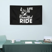 Het leven is een mooie fietsenbike spandoek (Beurs)