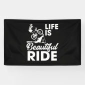 Het leven is een mooie fietsenbike spandoek (Horizontaal)