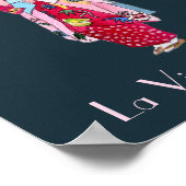 Het leven is een mooie Franse slogan Japans Geisha Poster (Hoek)