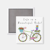 Het leven is een mooie Ride Bicycle Magnet (Voorkant / Achterkant)