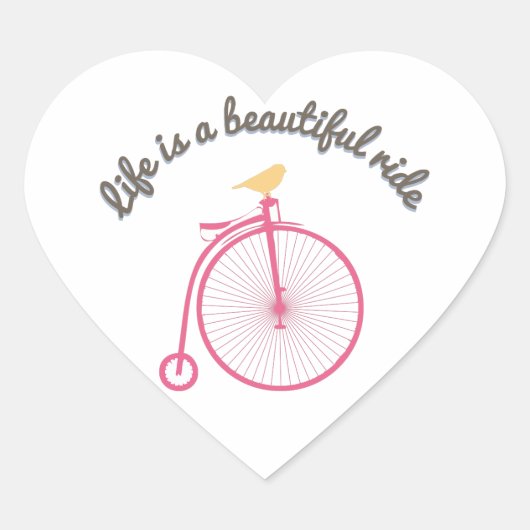 Het leven is een mooie ride hart sticker (Voorkant)