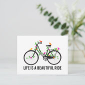 Het leven is een mooie rit, een  fiets briefkaart (Staand voorkant)