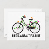 Het leven is een mooie rit, een  fiets briefkaart (Voorkant / Achterkant)